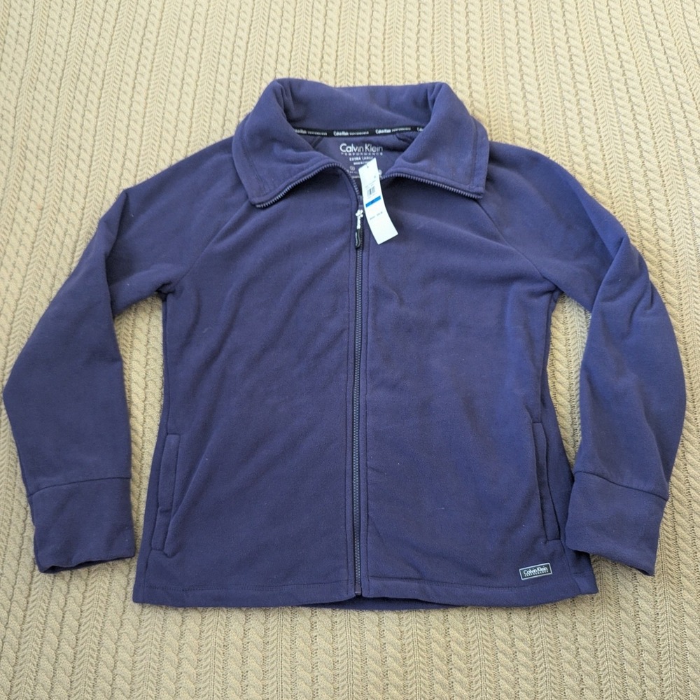 Calvin Klein Performance Purple Fleece Full Zip Jacket XL